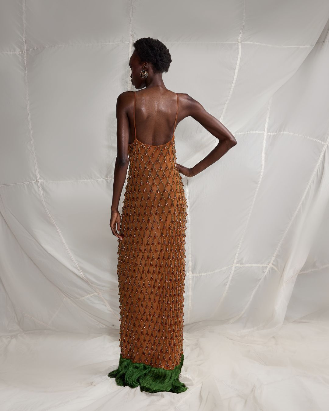 Desi Beaded Fringe Maxi Dress