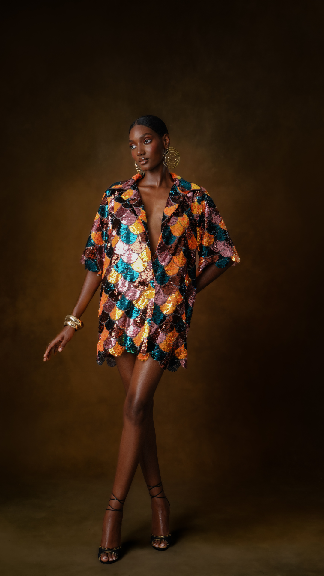 Mami Isura sequin shirt dress