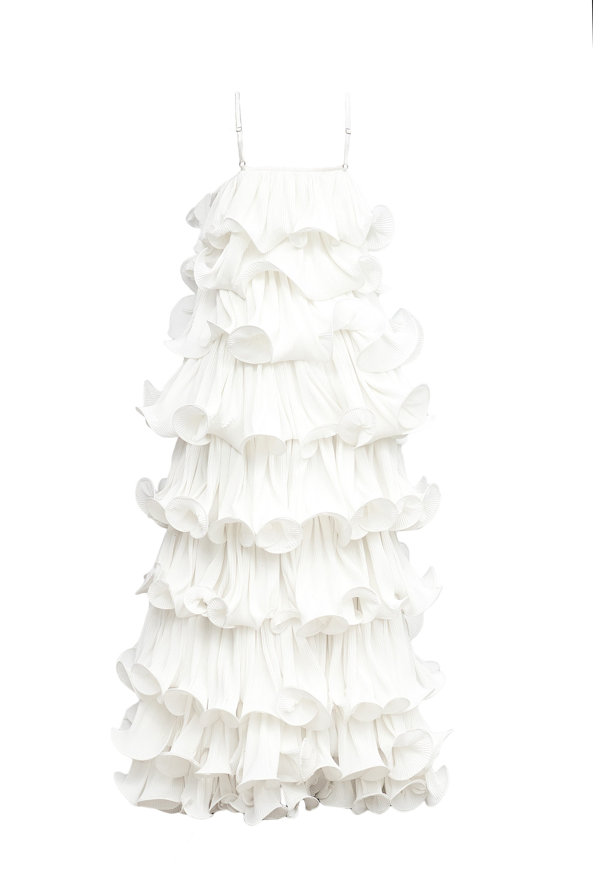 Kilentar Gbemi White Plisse Ruffle Dress – KÍLÉNTÁR