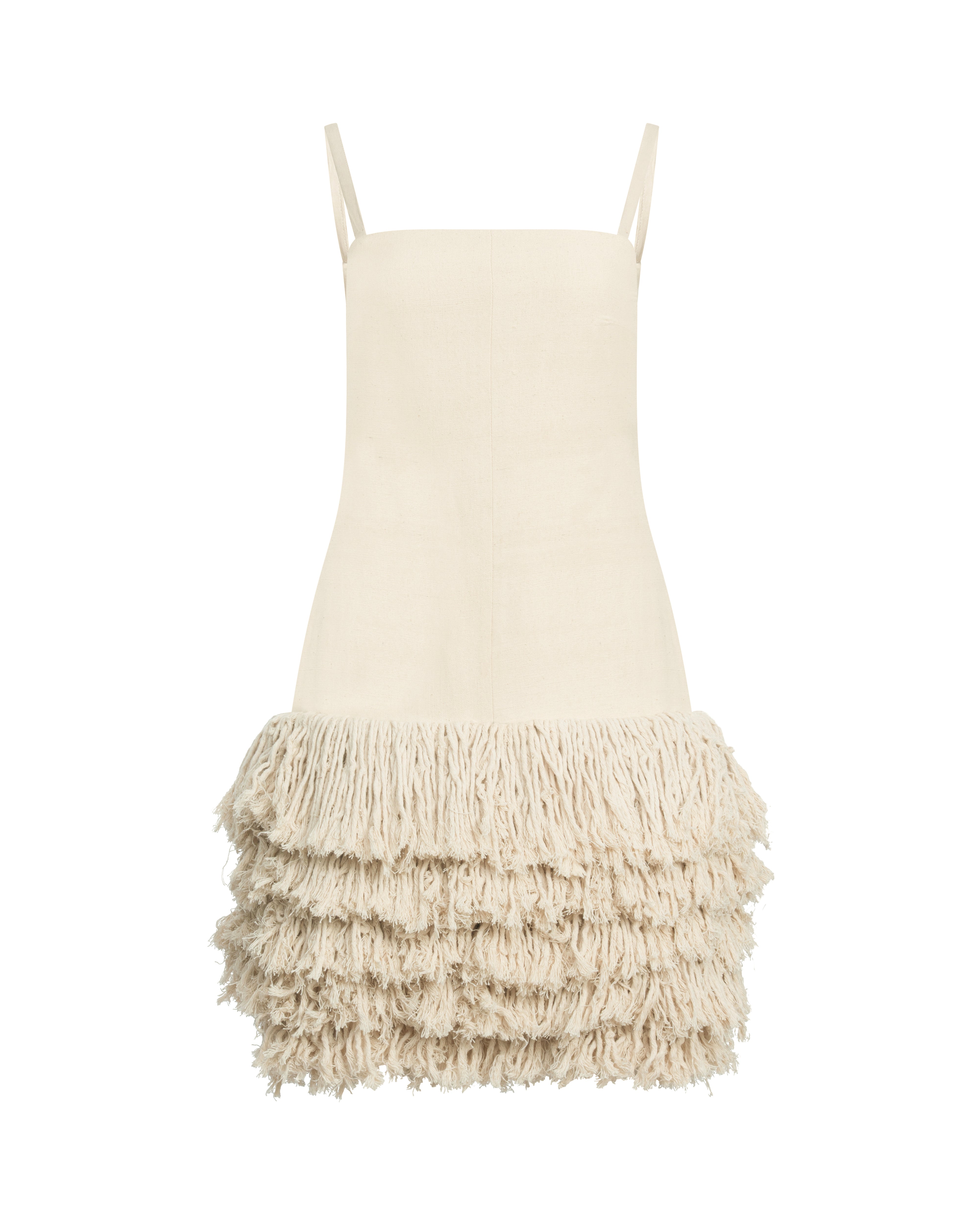 wool mini dress Ireti - Fringe, Yoruba Craft Women's Fit & Flare The XADEN Wool Mix EXPORTTAGHS Color:WHITE PRINT