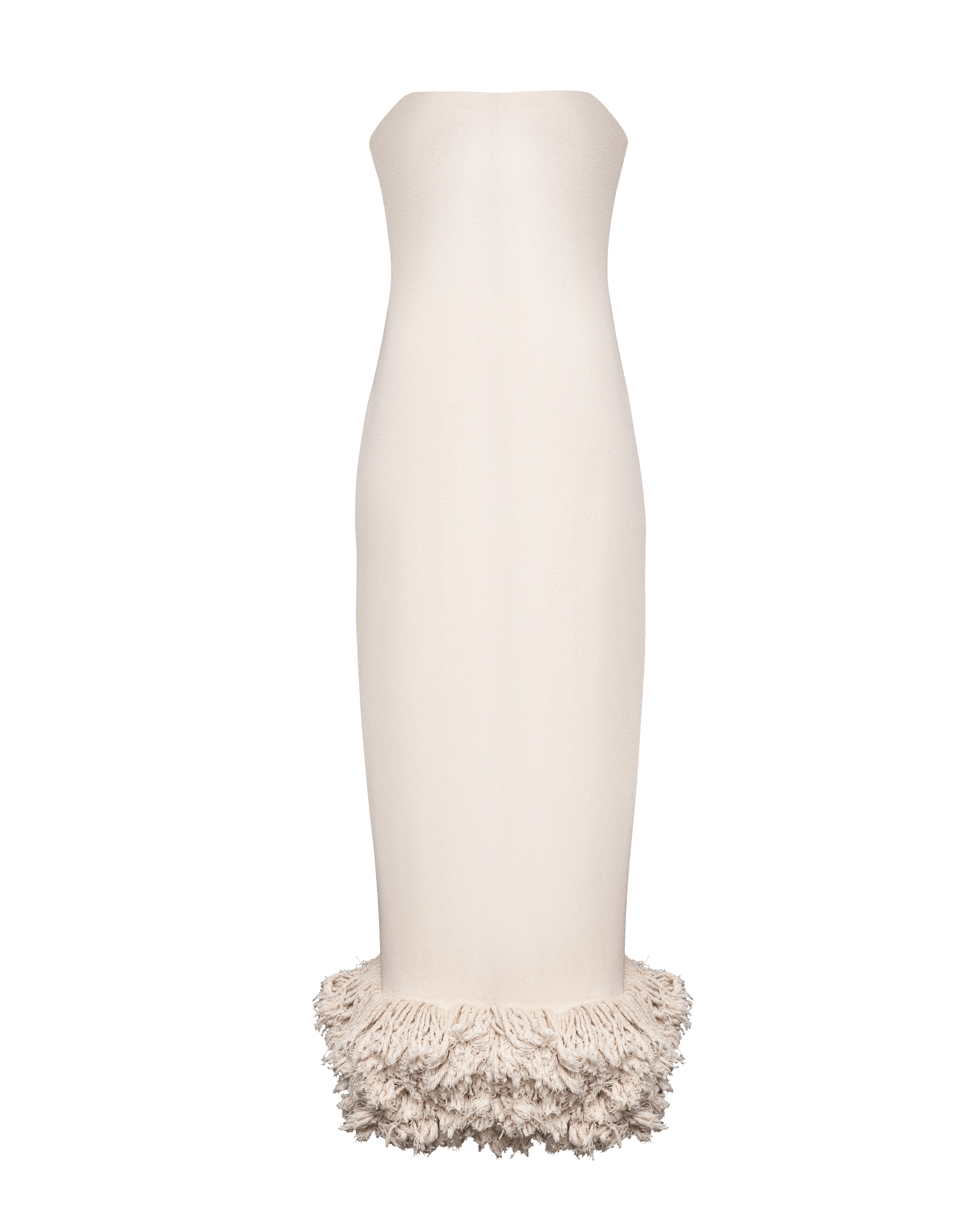 Ireti Fringe Strapless Maxi Dress
