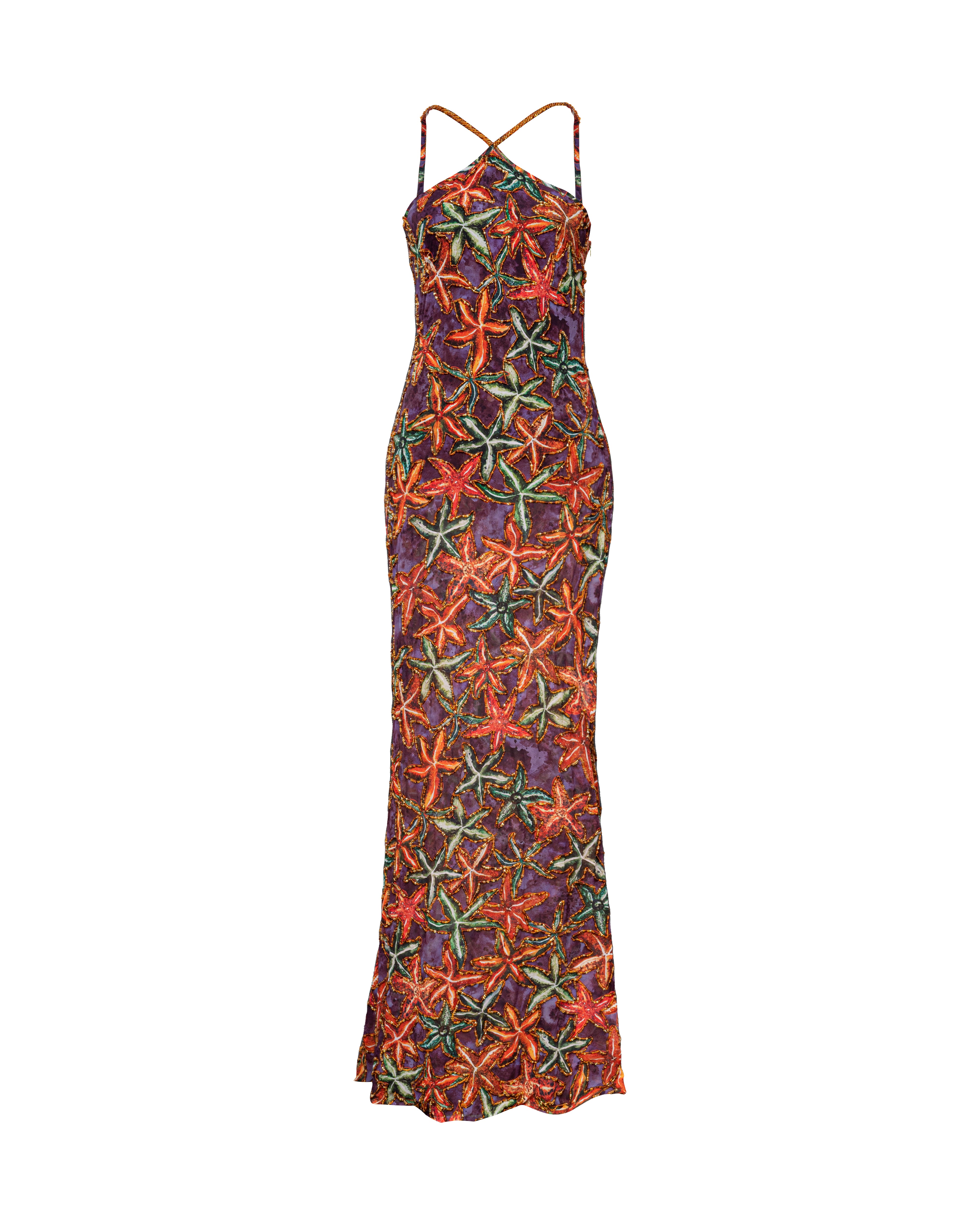 Okun Beaded Halter Neck Maxi Dress