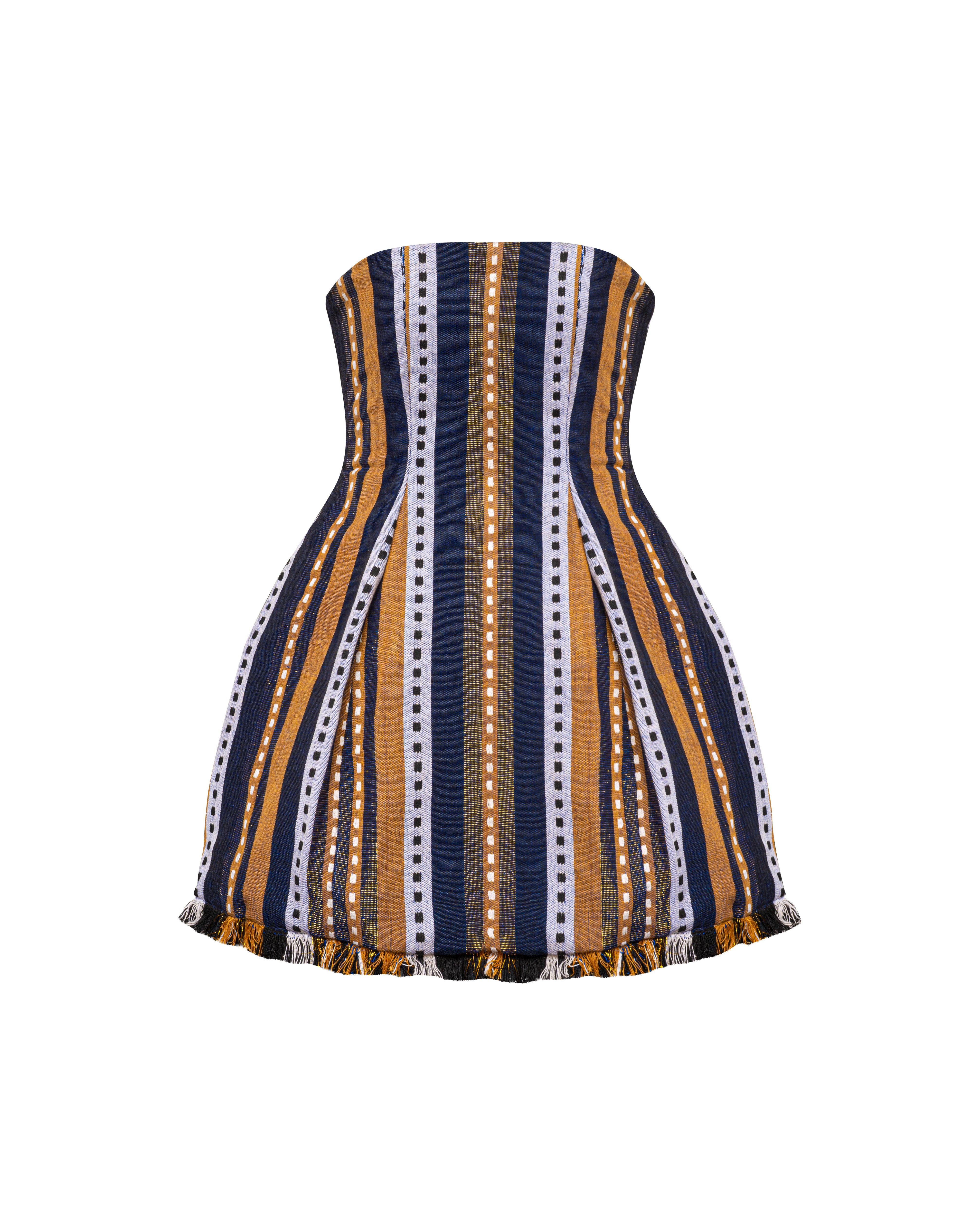 Ise Striped Strapless Mini Dress