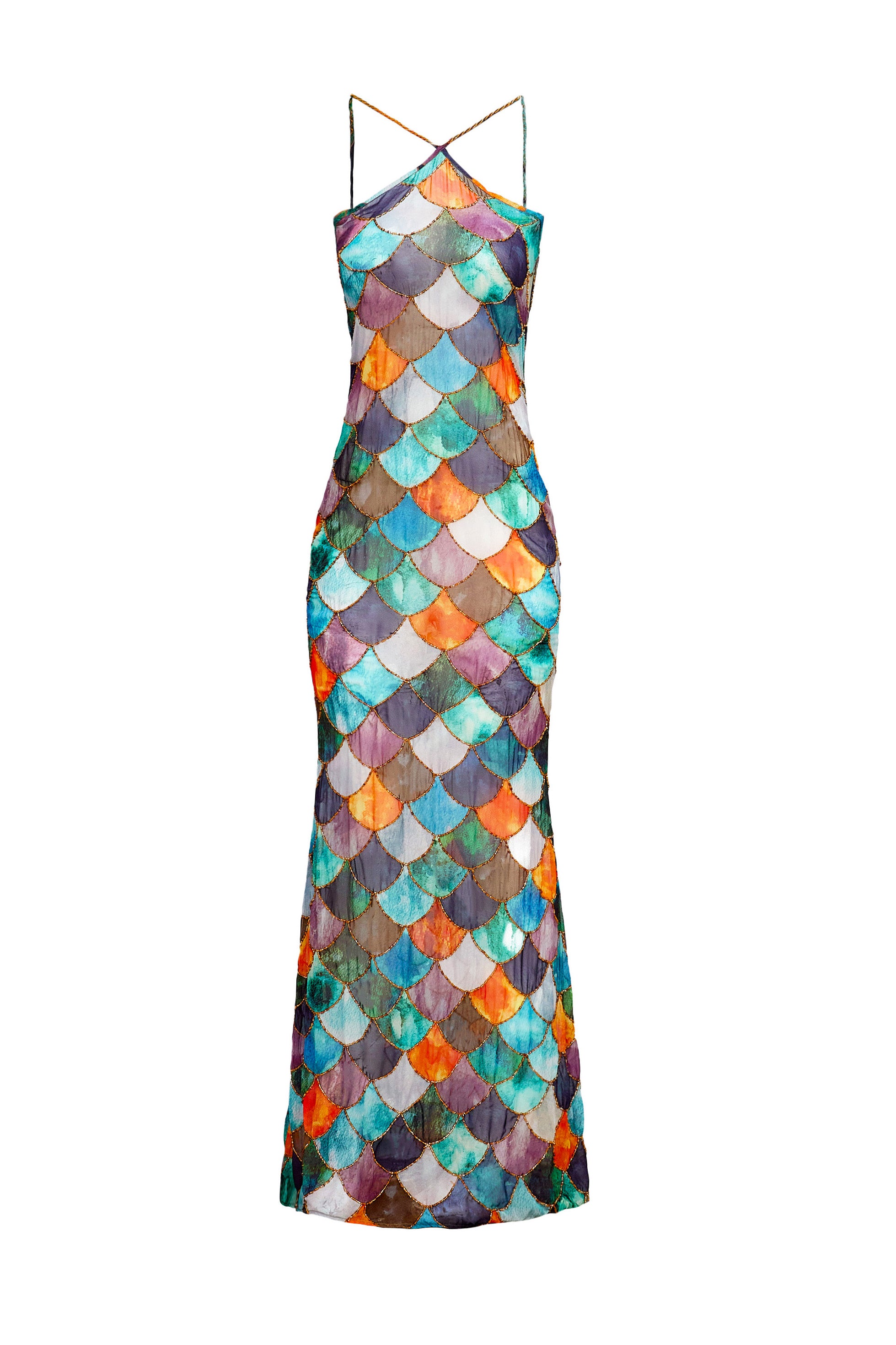 Mami Beaded Halter Neck Maxi Dress