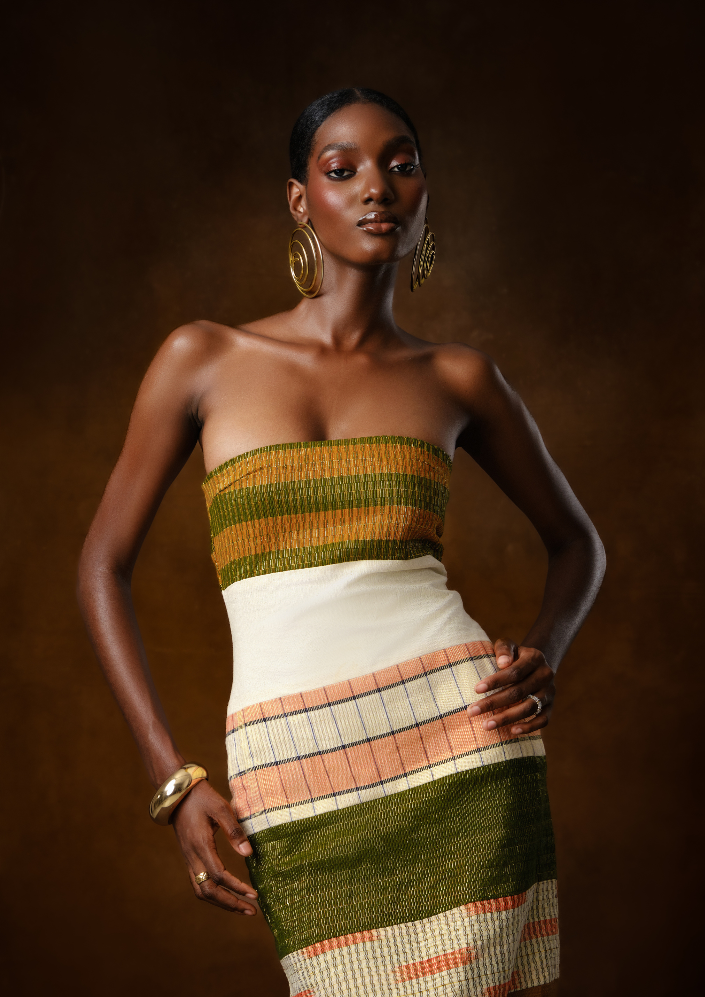 Kilentar Awo Strapless Striped Maxi Dress UK 6 / US 2