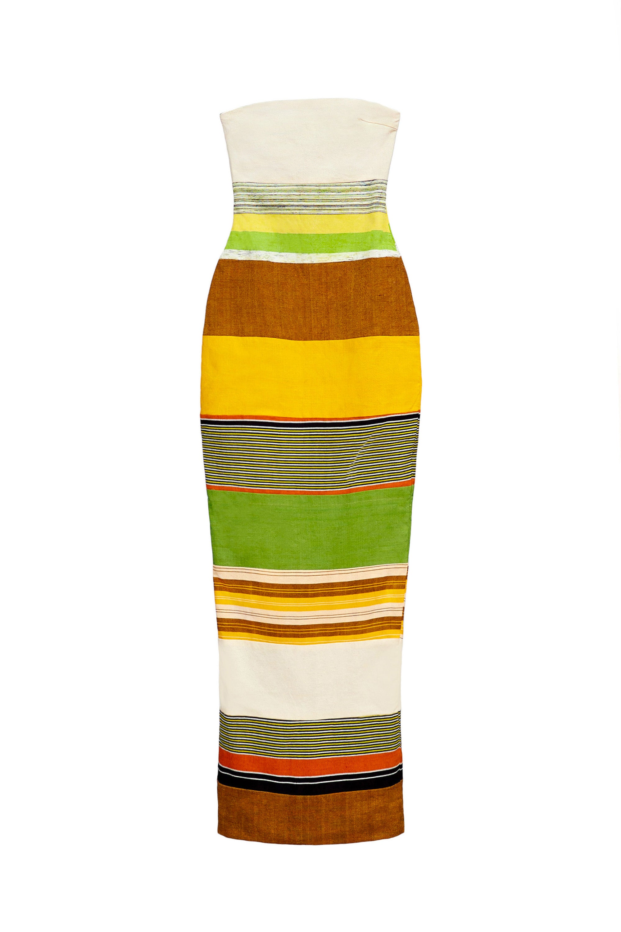 Kilentar Oye Strapless Striped Maxi Dress