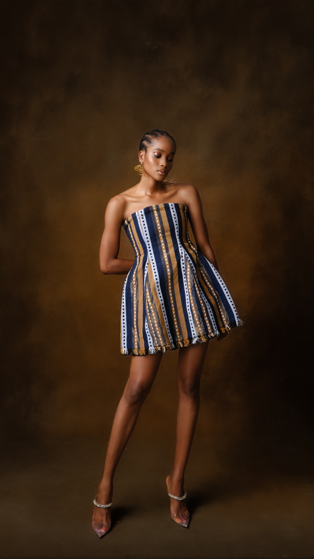 Ise Striped Strapless Mini Dress