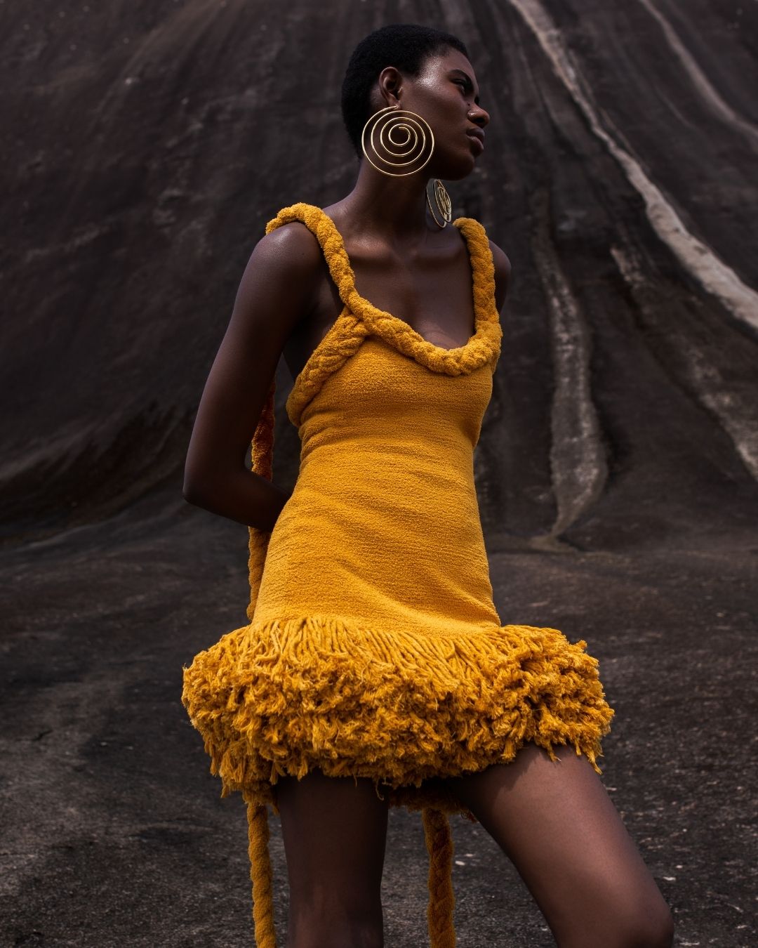Ito Braided Fringe Mini Dress