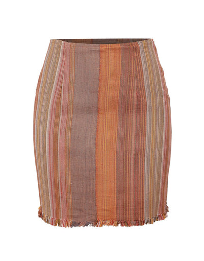 Yepa Striped Mini Skirt