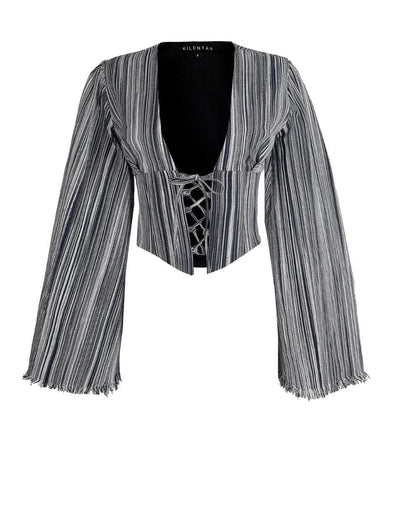 Yepa Black and White Corset Top