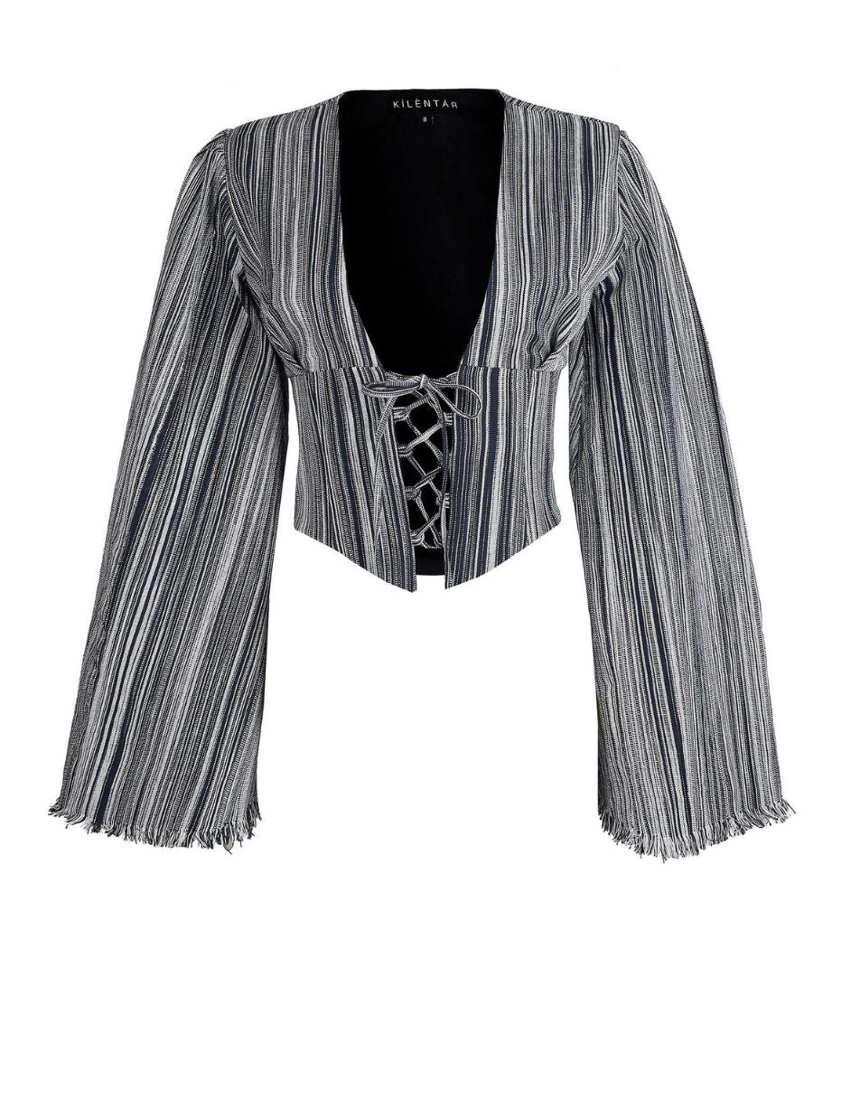 Yepa Black and White Corset Top