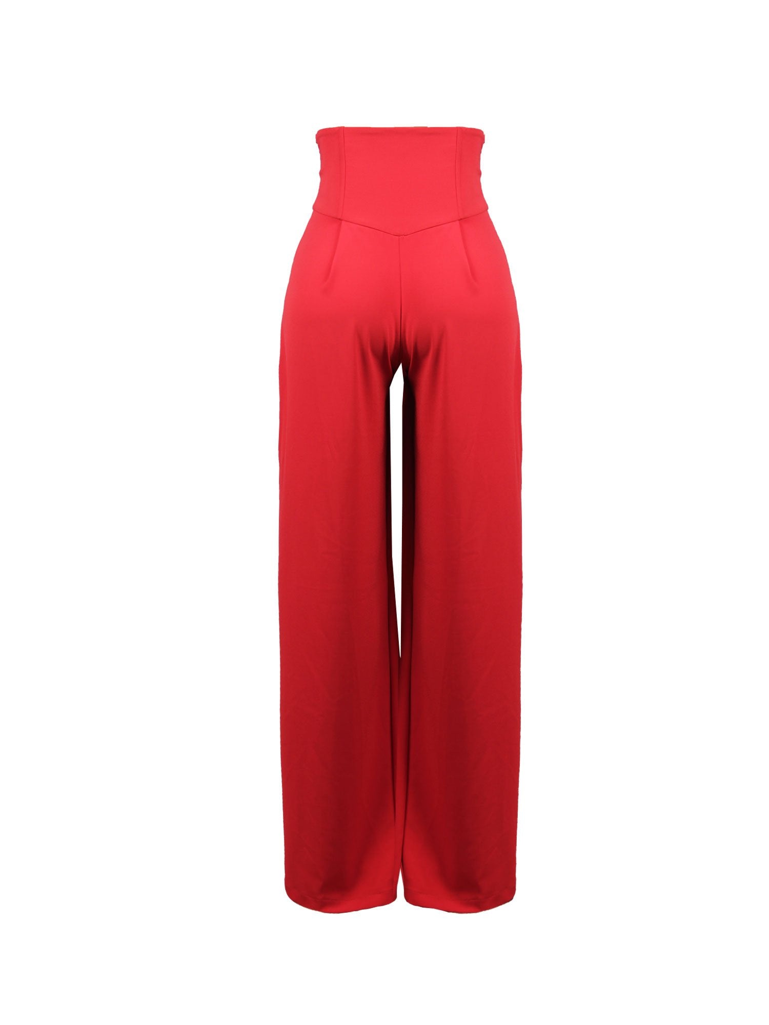 Red High-Waist Corset Pants