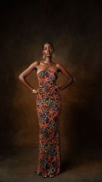 Okun Beaded Halter Neck Maxi Dress KLTR Okun Beaded Halter Neck Maxi Dress KLTR