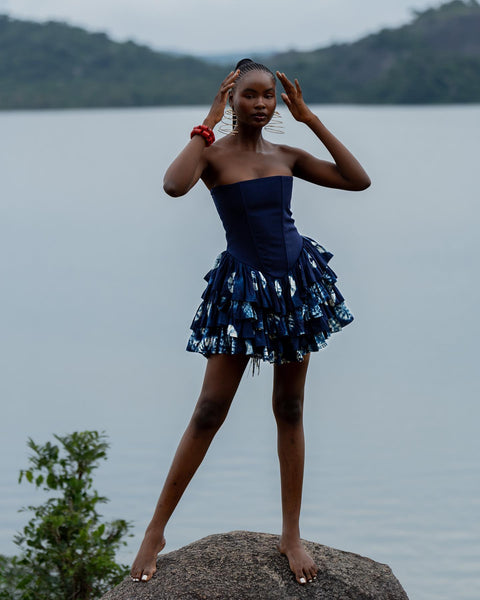 benatar ruffle mini dress Kilentar Gbere Dyed Strapless Mini Dress – KÍLÉNTÁR