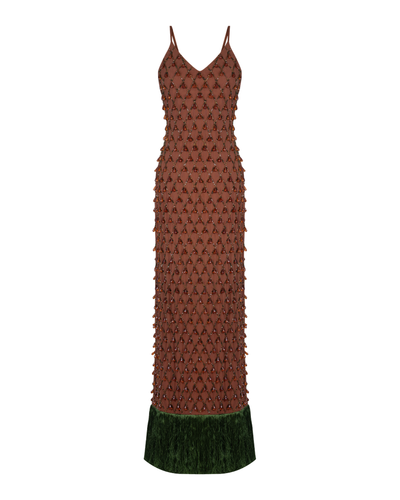 Desi Beaded Fringe Maxi Dress