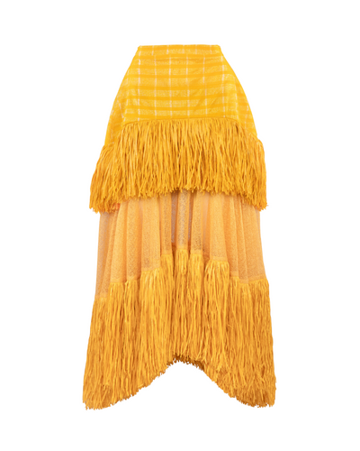 Ano Layered Raffia Skirt