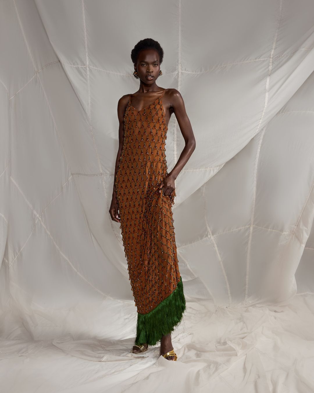 Kilentar Desi Beaded Fringe Maxi Dress – KÍLÉNTÁR