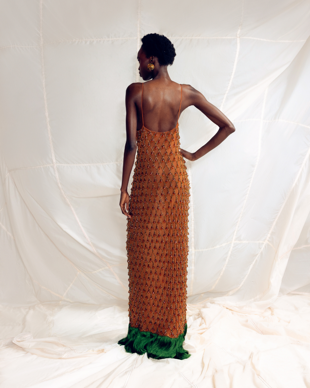 Desi Beaded Fringe Maxi Dress