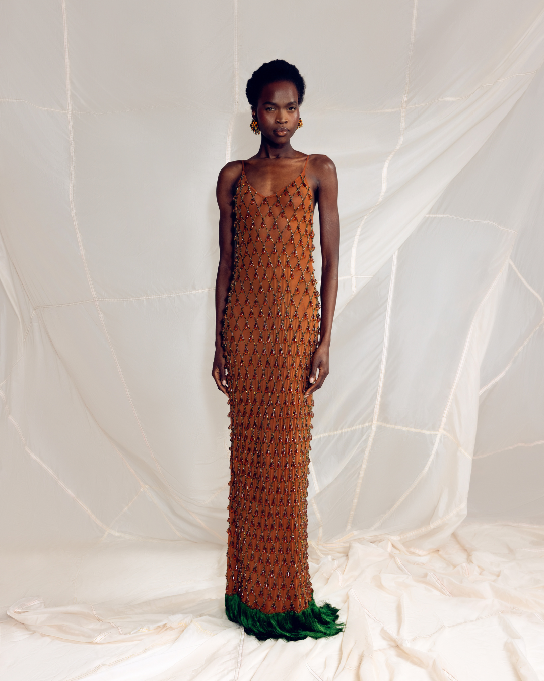 Desi Beaded Fringe Maxi Dress