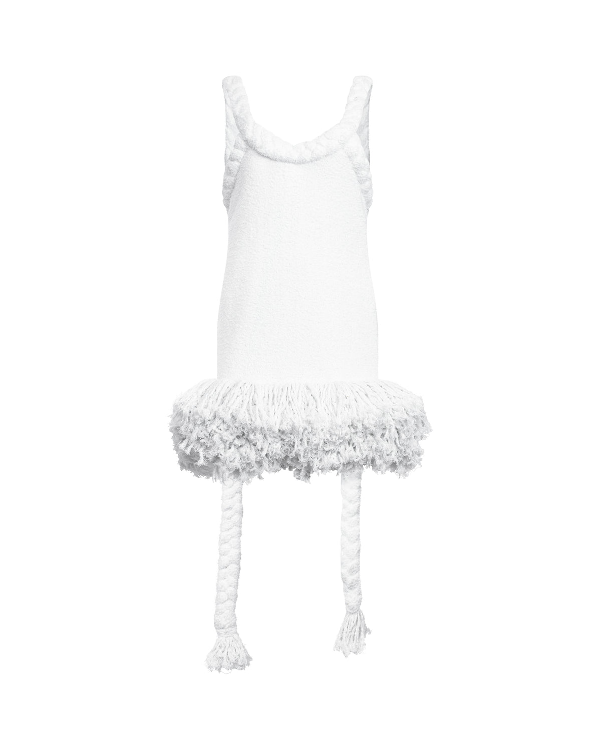 hantas knit fringe dress Ito - Braided Sleeve Wool Mini 90's Vibes