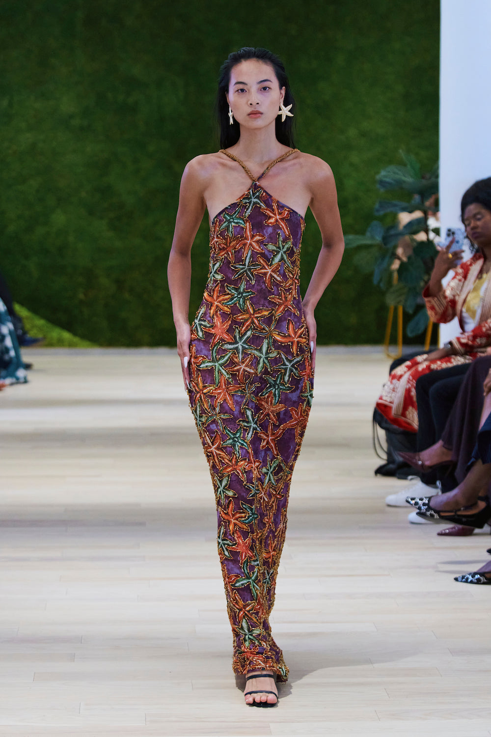 Okun Dress - Beaded Chiffon Halter Neck Maxi Dress | Kíléntár