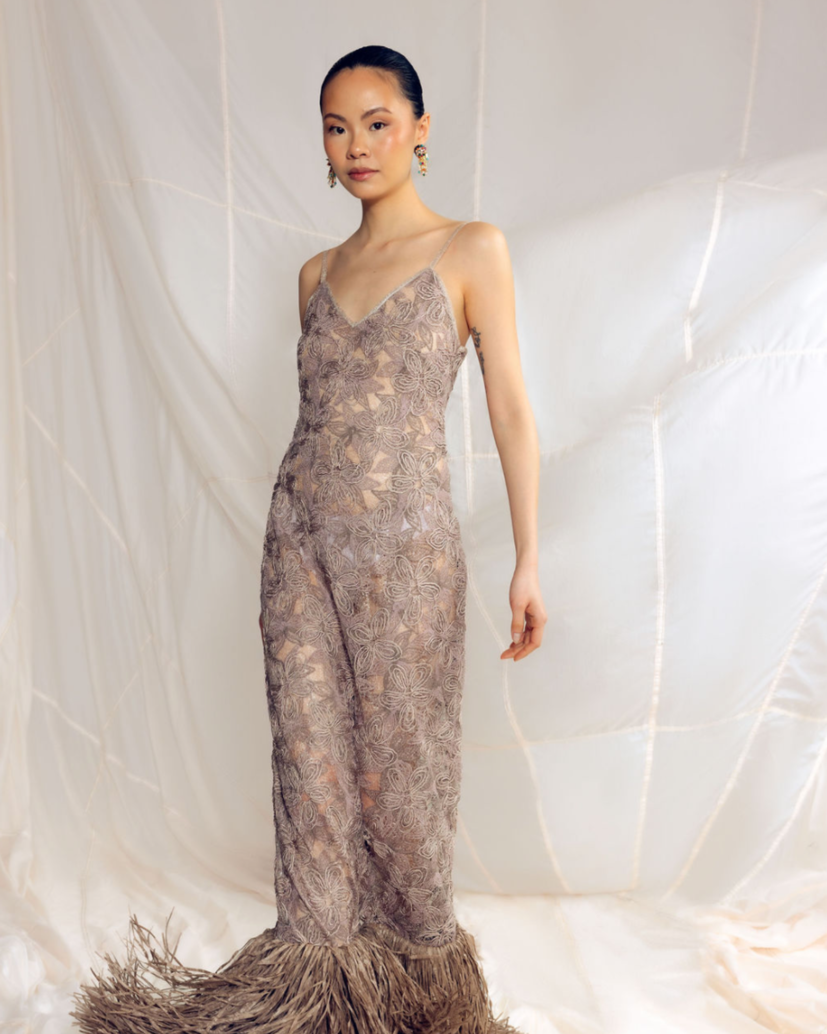 Ruwe Raffia Lace Dress