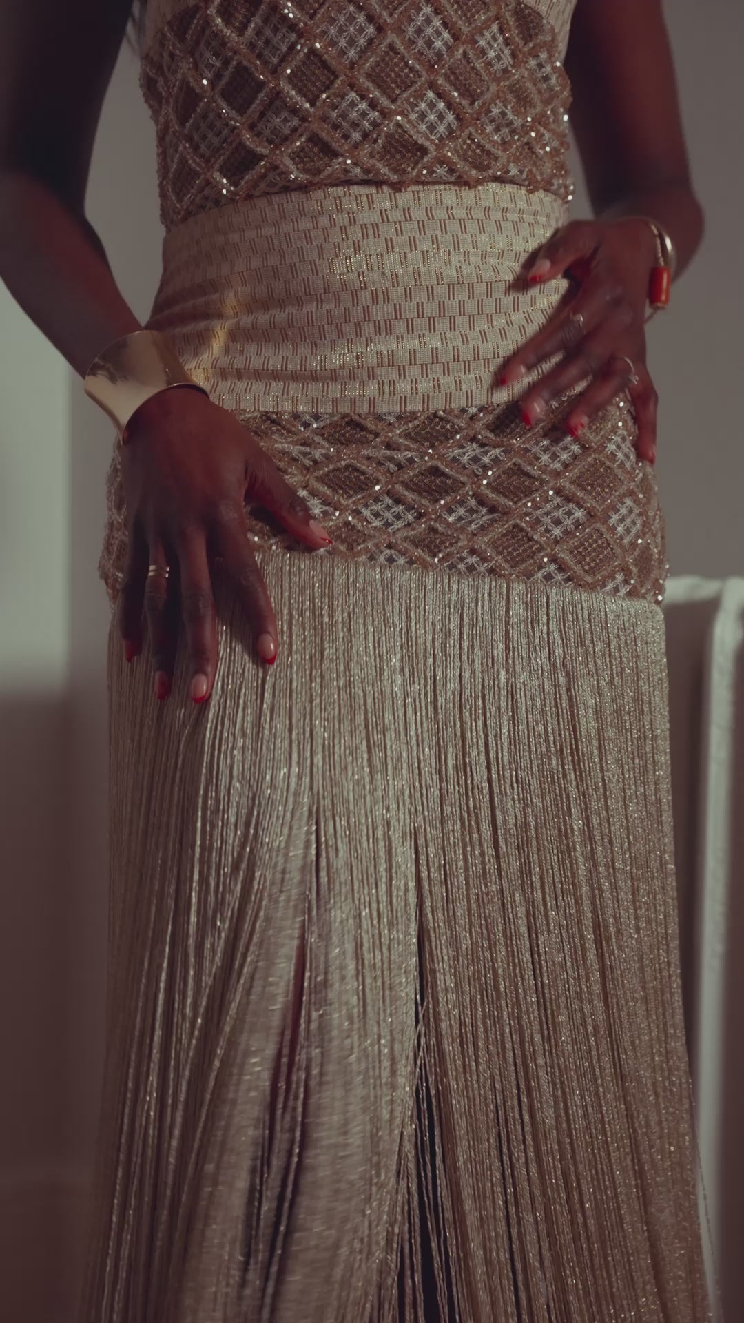 Ibemi Dress - Hand-Beaded Lace Tassel Gown | Kíléntár – KÍLÉNTÁR