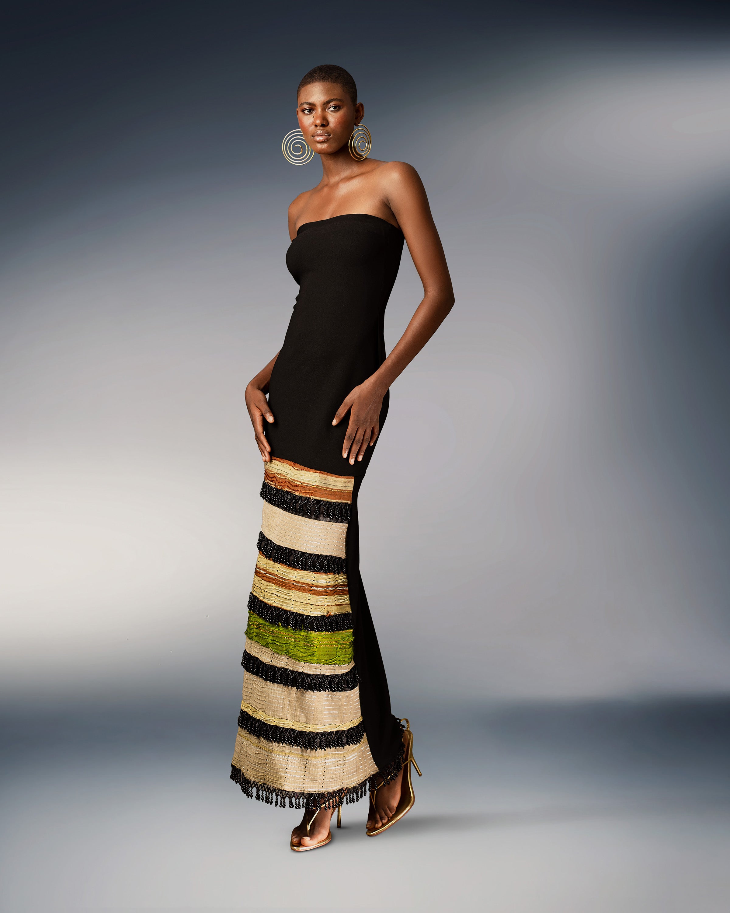 Kilentar | Arewa Fringe Beaded Maxi Dress – KÍLÉNTÁR
